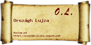 Országh Lujza névjegykártya